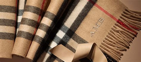 monogrammed burberry scarf
